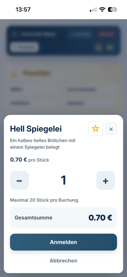 Produktauswahl mit Mengenangabe