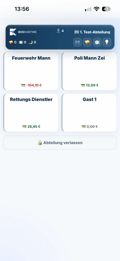 Mitarbeiterauswahl auf dem Smartphone